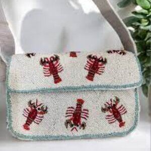 Viral lobster beaded red white bag shoulder tik tok